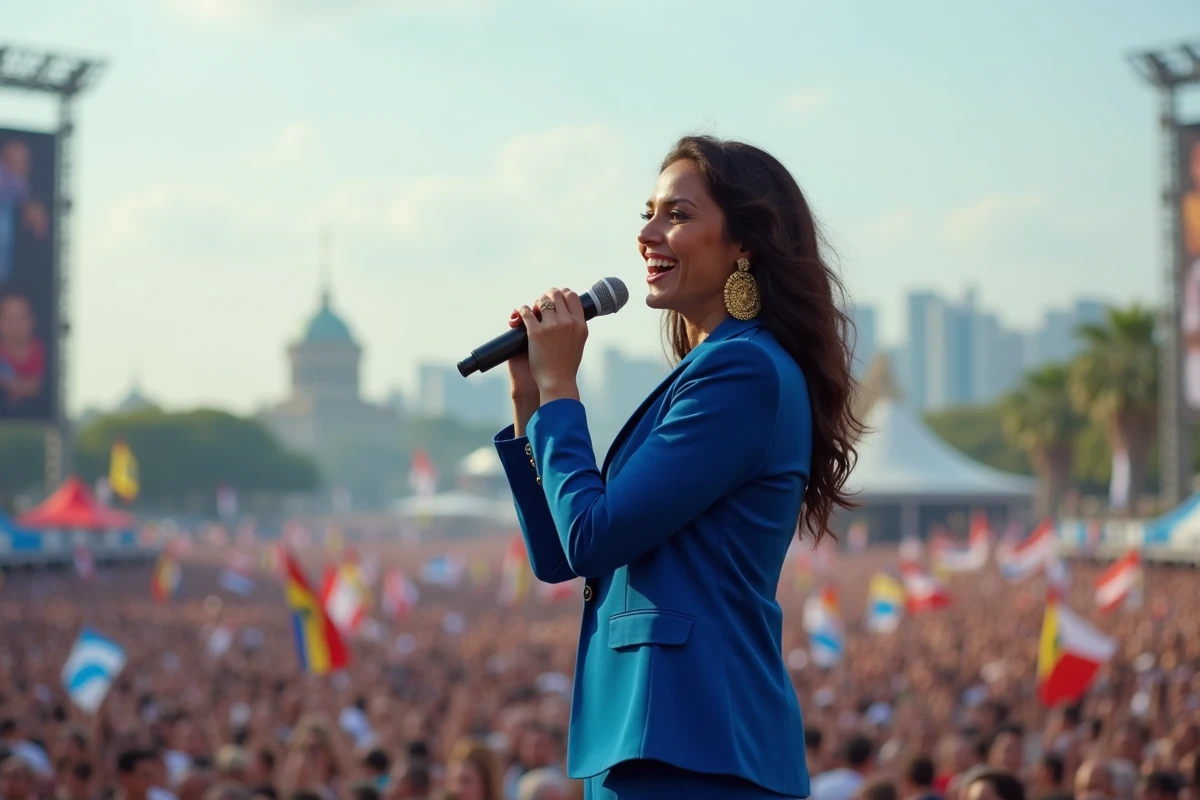 Femme chanteuse brésilienne sur scène lors d