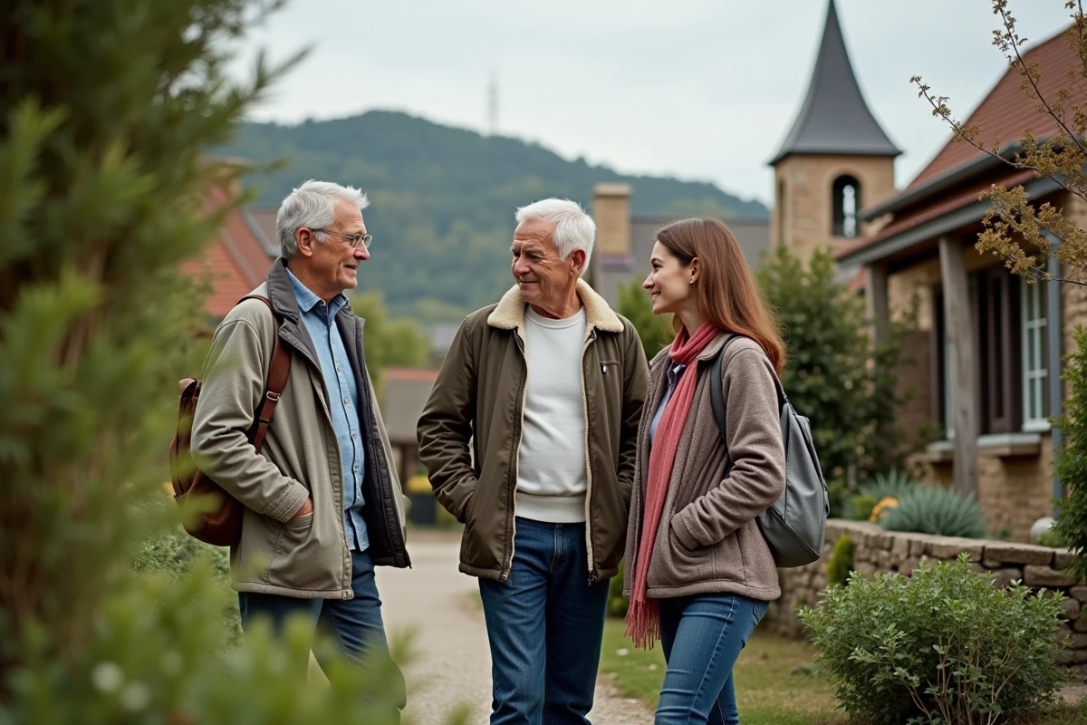 Groupe de personnes discutant près de l