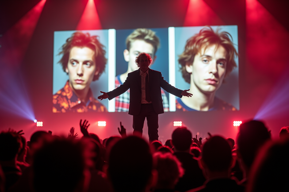 Tovaritch en concert avec foule et images d